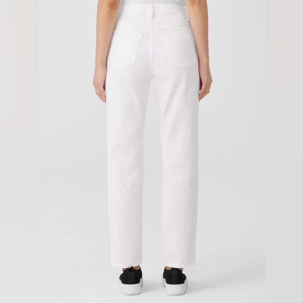 NWT Eileen Fisher Organic Cotton White Crop Slim Fit Modern Classic Jeans 6P - Picture 5 of 13